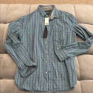 Banana Republic Blue Checkered Casual Shirt NWT size medium